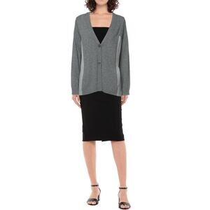 Semicouture Charcoal Gray Donna Wool Sweater Blazer Back Cardigan S NWT